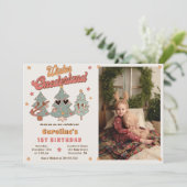 Winter Onederland Hippie Kerstboom Verjaardag Kaart (Staand voorkant)