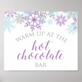 Winter Onederland Hot Chocolate Bar Paars Poster (Voorkant)