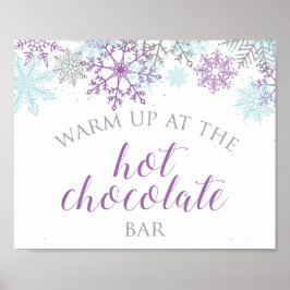 Winter Onederland Hot Chocolate Bar Paars Poster