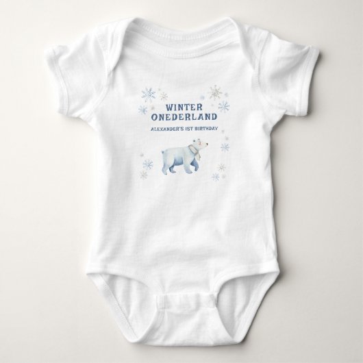 Winter Onederland IJsbeer 1e Verjaardag Romper (Voorkant)