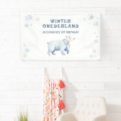 Winter Onederland Ijsbeer 1e Verjaardag Spandoek (Insitu)