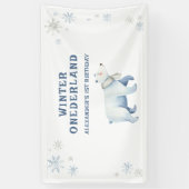 Winter Onederland Ijsbeer 1e Verjaardag Spandoek (Verticaal)