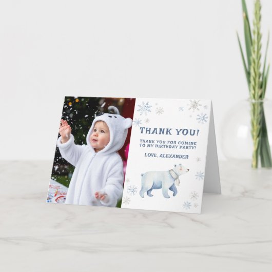 Winter Onederland Ijsbeer Verjaardag Bedankt (Voorkant)