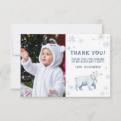 Winter Onederland Ijsbeer Verjaardag Bedankt (Voorkant)