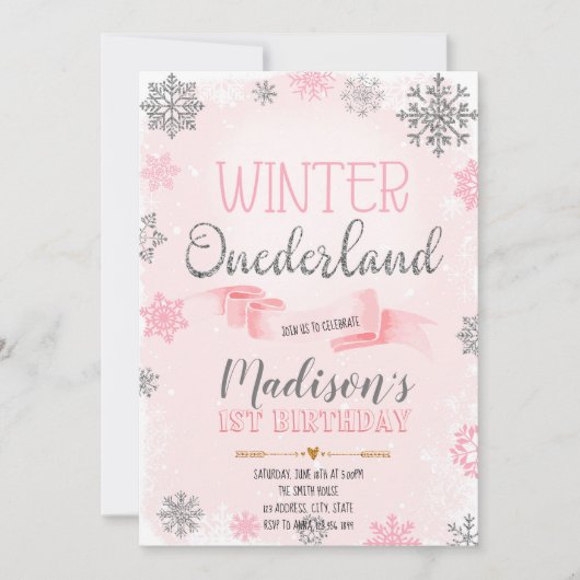 WINTER ONEDERLAND INVITATIE KAART (Voorkant)