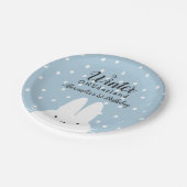 Winter ONEderland Jongen 1e verjaardag Blauw Papieren Bordje (Gekanteld)