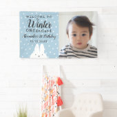 Winter Onederland Jongen 1e Verjaardag Spandoek (Insitu)