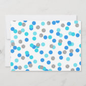 Winter Onederland Jongen Eerste Verjaardag Uitnodi Kaart (Achterkant)