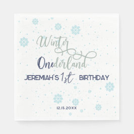 Winter Onederland Jongen Eerste Verjaardagsfeest Servet