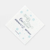 Winter Onederland Jongen Eerste Verjaardagsfeest Servet (Hoek)