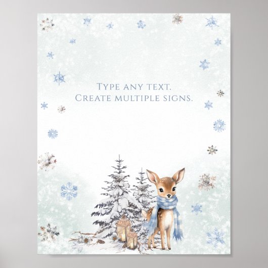 Winter ONEderland Jouw tekst Poster (Voorkant)