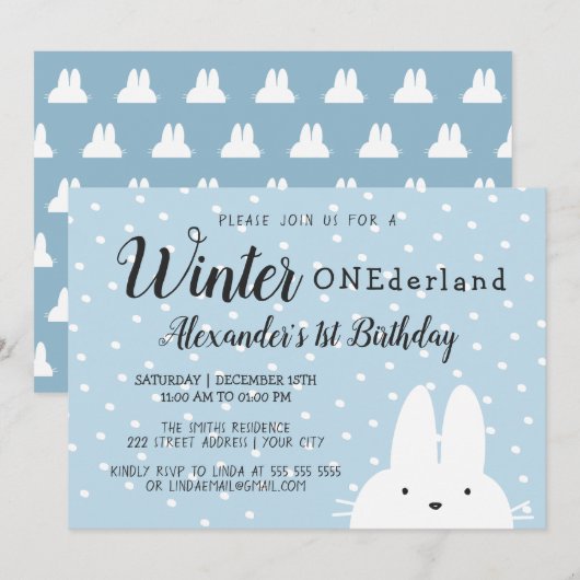 Winter Onederland Kaart (Voorkant / Achterkant)