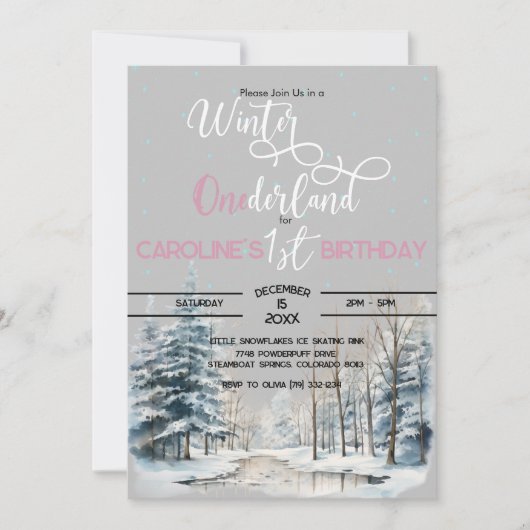 Winter Onederland Kerst 1e verjaardag Jongen Kaart (Voorkant)