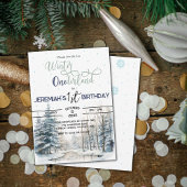 Winter Onederland Kerst 1e verjaardag Jongen Kaart