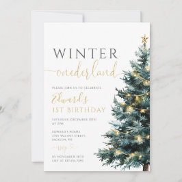 Winter Onederland Kerst 1e verjaardagsfeest Kaart