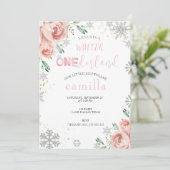 Winter Onederland Kerst Baby 1e verjaardag Kaart (Staand voorkant)