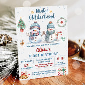 Winter Onederland Kerst Sneeuwman Verjaardag Kaart