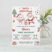 Winter Onederland Kerst Sneeuwman Verjaardag Kaart (Staand voorkant)