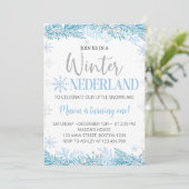 Winter Onederland Kerst Verjaardag Uitnodiging (Staand voorkant)