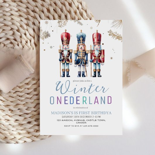 Winter Onederland Kerst Verjaardagsfeest 1e  Kaart