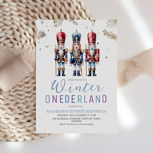 Winter Onederland Kerst Verjaardagsfeest 1e  Kaart