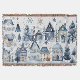 Winter Onederland Kersthuizen Deken