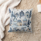 Winter Onederland Kersthuizen Kussen (Deken)