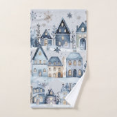 Winter Onederland Kersthuizen Verjaardag Bad Handdoek (Handdoek)