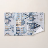 Winter Onederland Kersthuizen Verjaardag Bad Handdoek (Handdoek)