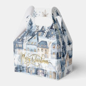 Winter Onederland Kersthuizen Verjaardag Bedankdoosjes (Voorkant Zijde)