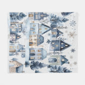 Winter Onederland Kersthuizen Verjaardag Fleece Deken (Voorkant (Horizontaal))