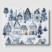 Winter Onederland Kersthuizen Verjaardag Gastenboek (Voorkant)