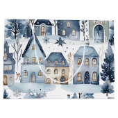 Winter Onederland Kersthuizen Verjaardag Groot Cadeauzakje (Achterkant)