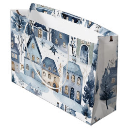 Winter Onederland Kersthuizen Verjaardag Groot Cadeauzakje