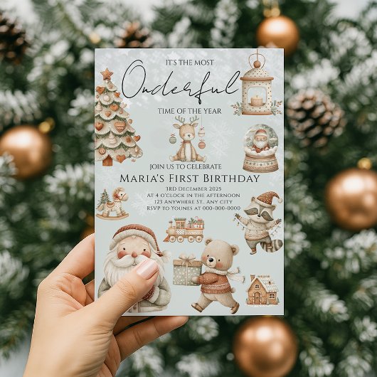 Winter Onederland Kersthuizen Verjaardag Kaart