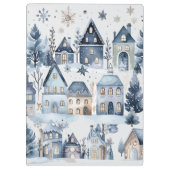 Winter Onederland Kersthuizen Verjaardag Klembord (Achterkant)