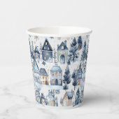 Winter Onederland Kersthuizen Verjaardag Papieren Bekers (Links)