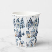 Winter Onederland Kersthuizen Verjaardag Papieren Bekers (Rechts)