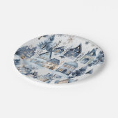 Winter Onederland Kersthuizen Verjaardag Papieren Bordje (Gekanteld)