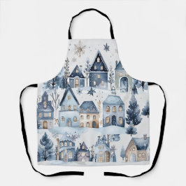 Winter Onederland Kersthuizen Verjaardag Schort