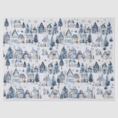 Winter Onederland Kersthuizen Verjaardag Tissuepapier (Voorkant)