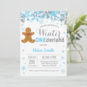 Winter Onederland Kerstman 1e verjaardag Kaart (Staand voorkant)