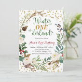 Winter Onederland Kerstmis: Birthday Kaart (Staand voorkant)