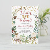 Winter Onederland Kerstmis: Birthday Kaart (Staand voorkant)