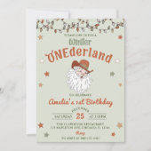 Winter Onederland Kerstmis Eerste Verjaardag Kaart (Voorkant)