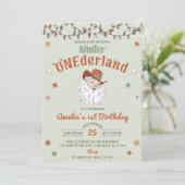 Winter Onederland Kerstmis Eerste Verjaardag Kaart (Staand voorkant)