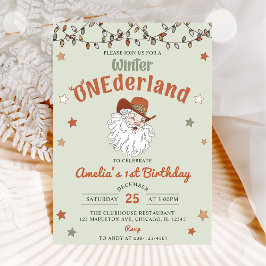 Winter Onederland Kerstmis Eerste Verjaardag Kaart