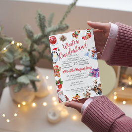 Winter Onederland Kerstmis en verjaardagsfeestje v Kaart