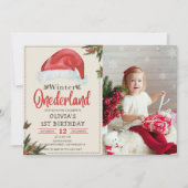 Winter ONEderland Kerstmis Kerstman Hoed Verjaarda Kaart (Voorkant)