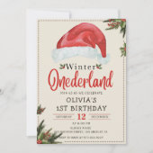 Winter ONEderland Kerstmis Kerstman Hoed Verjaarda Kaart (Voorkant)